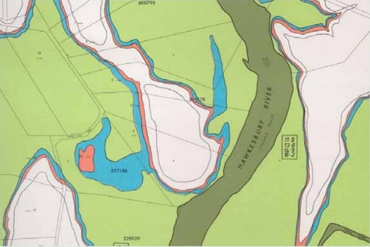 Flood map of Lower Hawkesbury Floodplain