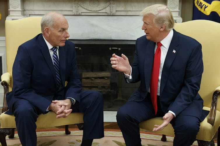 Two men at the Oval Office in Washington.