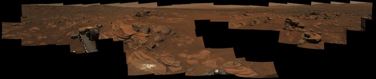 a panorama of a desert landscape