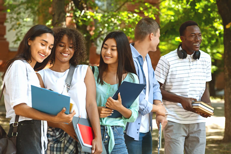Happy students
