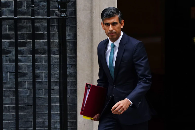 Rishi Sunak leaving 10 Downing Street.