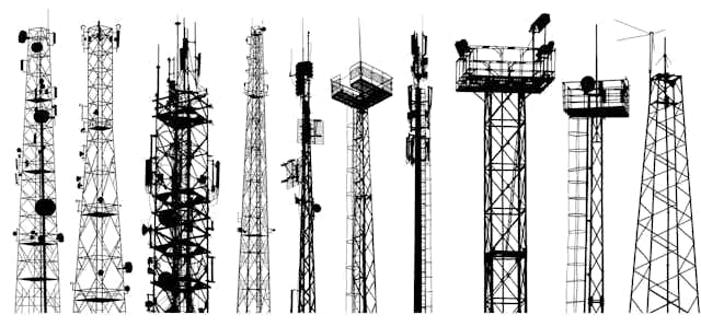 Silhouettes d'antennes 5G