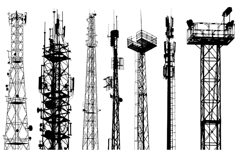 Silhouettes d'antennes 5G