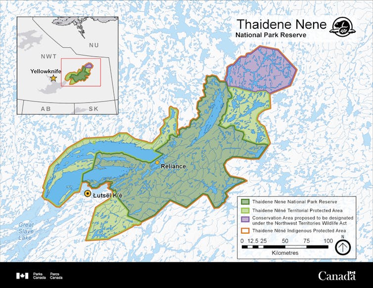 A map of Thaidene Nene National Park Reserve