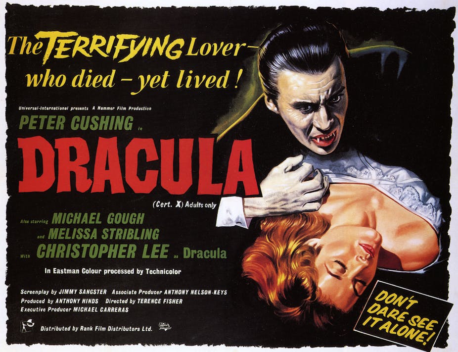 A Hammer Horror film poster of Dracula.