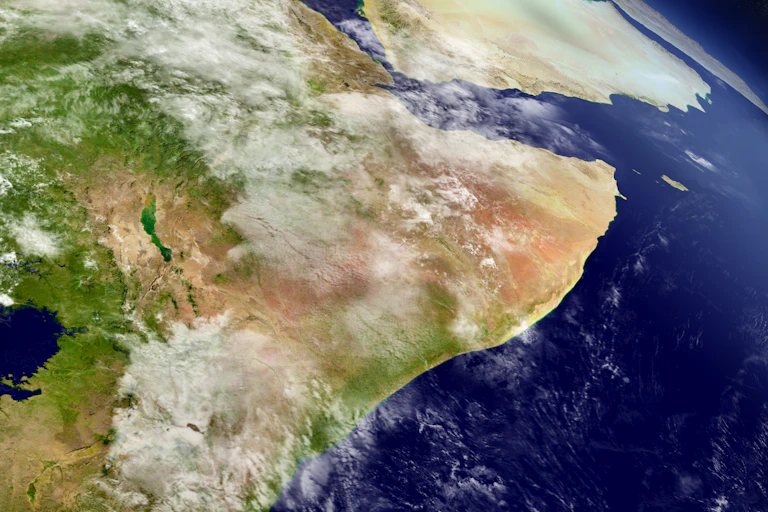 satellite image of land and sea