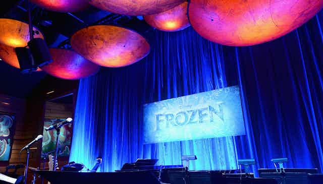 A stage set for the movie Frozen