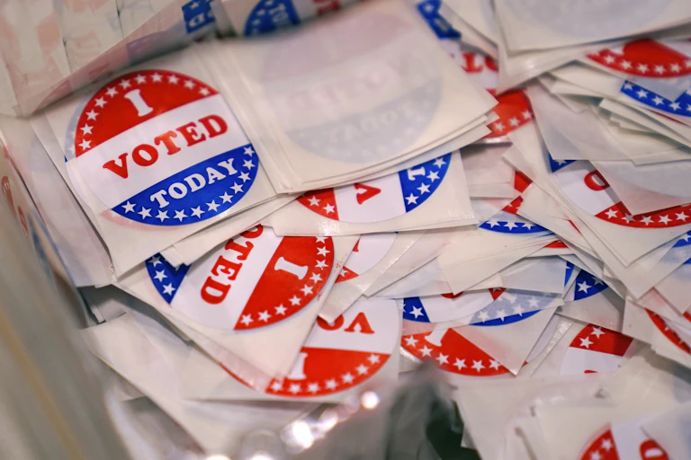 A pile of 'I voted today' stickers