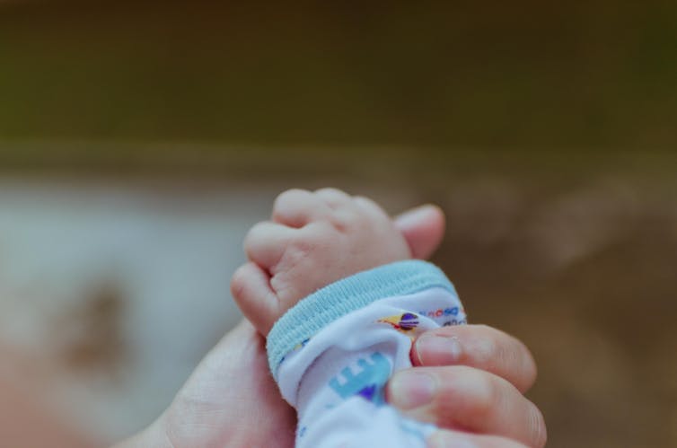 Small baby's hand