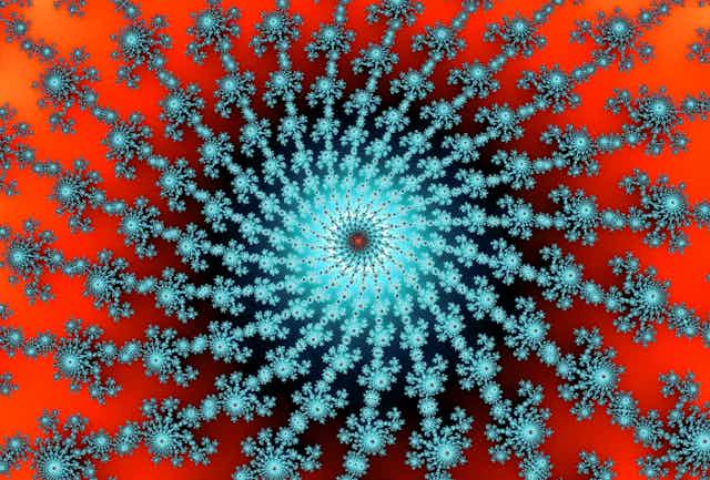 Image containing fractals, never-ending patterns. 