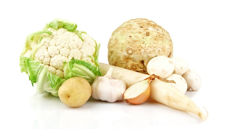 White vegetables.