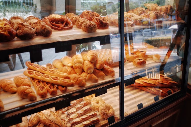 A bakery window