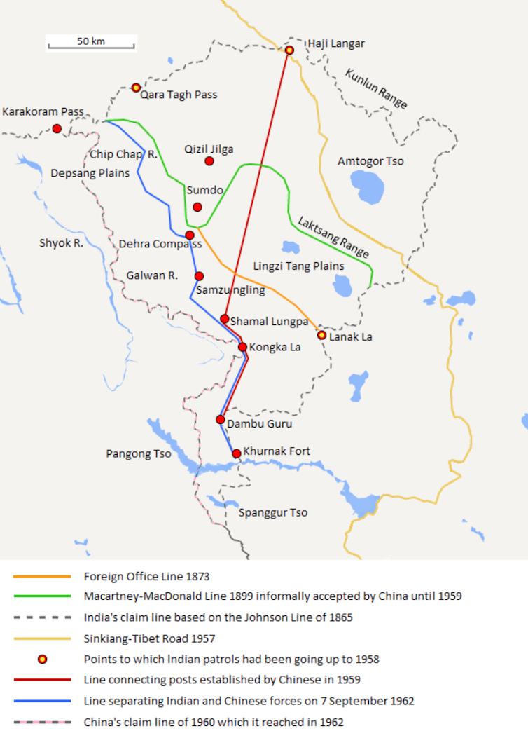 The disputed Aksai Chin region.