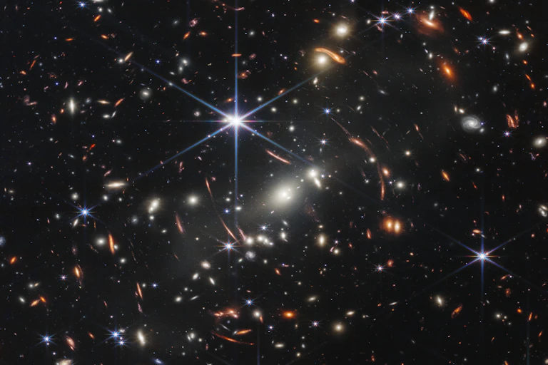 Image of thousands of galaxies taken by the James Webb Space Telescope.
