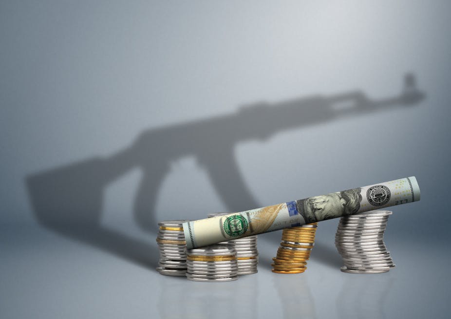  money with gun shadow