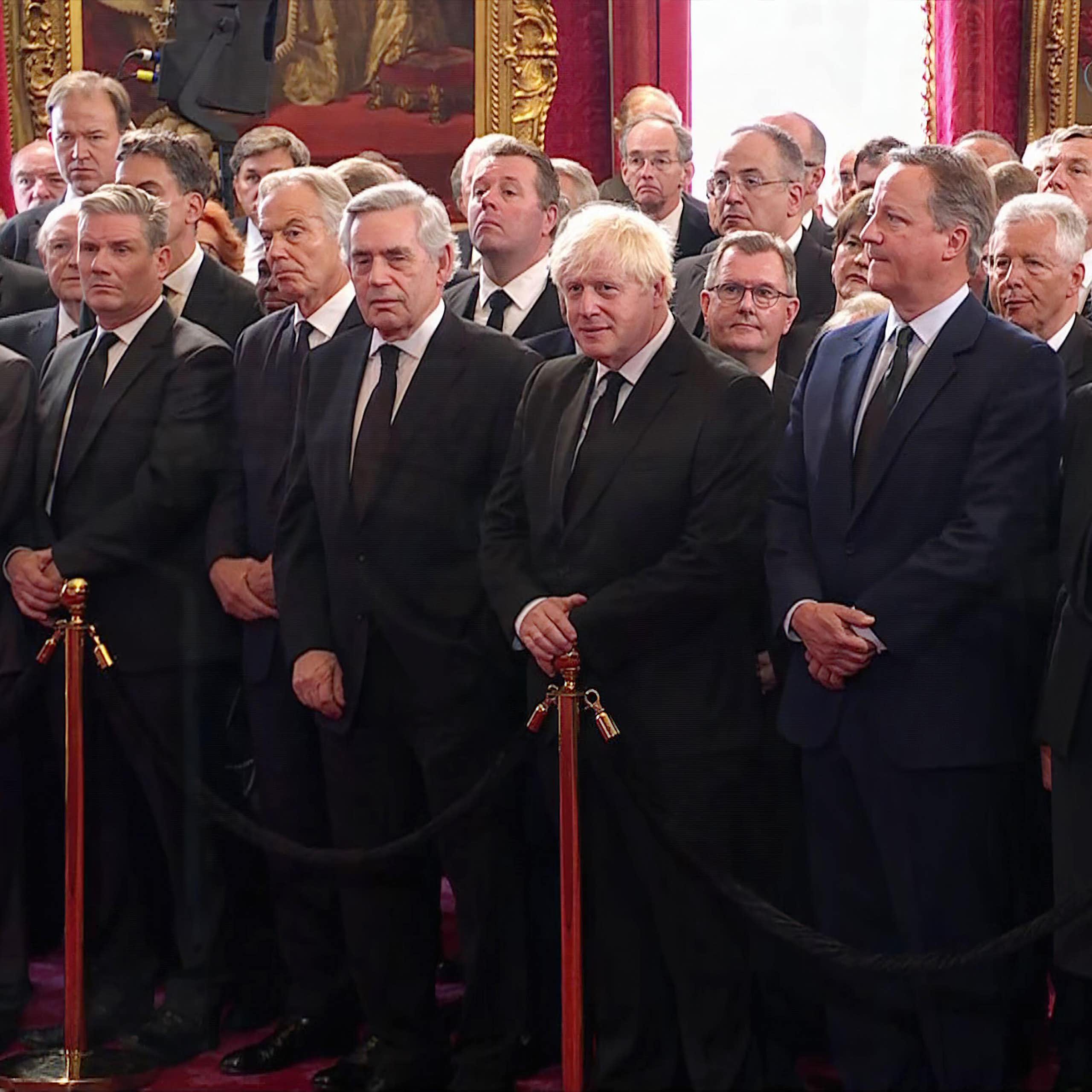 UK politicians standing together in a large group