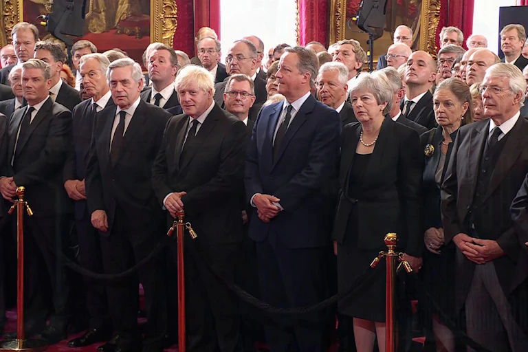 UK politicians standing together in a large group