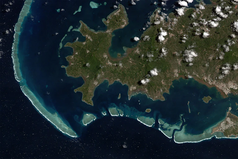 Mayotte's surrounding coral reef