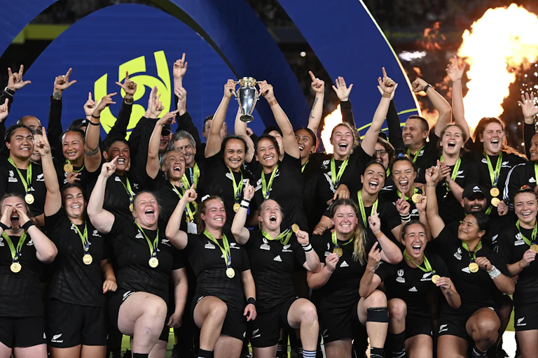 Black Ferns rugby team celebrating