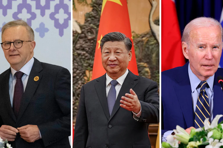 Anthony Albanese, Xi Jinping, and Joe Biden