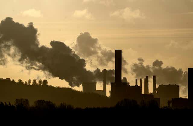 Smoke coming from a coal power plant