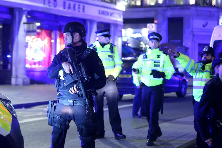 Armed police guard Oxford Street