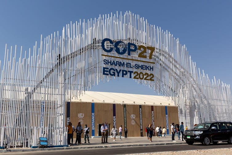 Front exterior of COP27 in Egypt