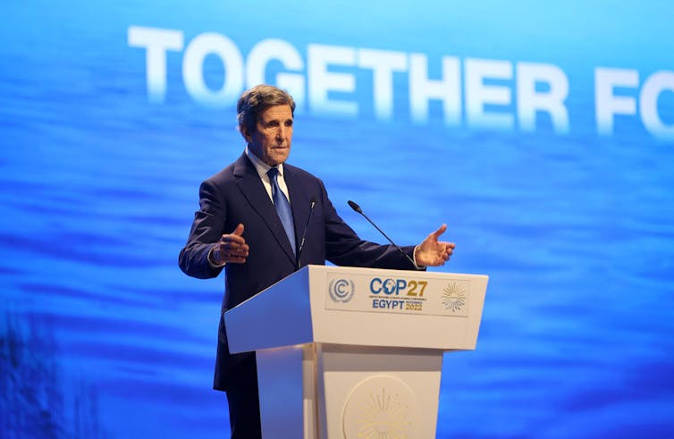 US climate envoy John Kerry making his keynote.