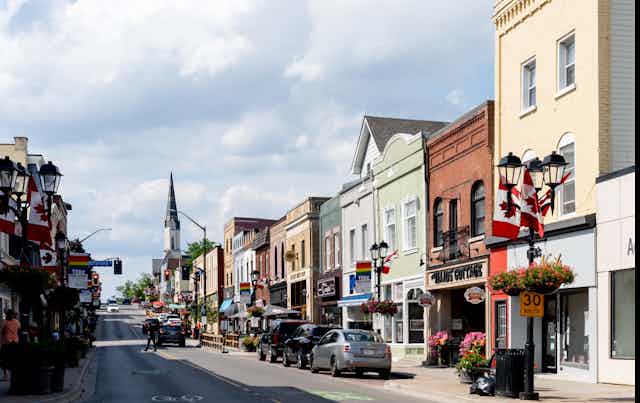 A view of the historic Main Street in Newmarket, Ontario