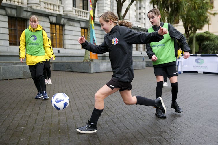 kids playing soccer