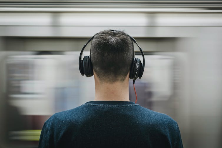 man in headphones