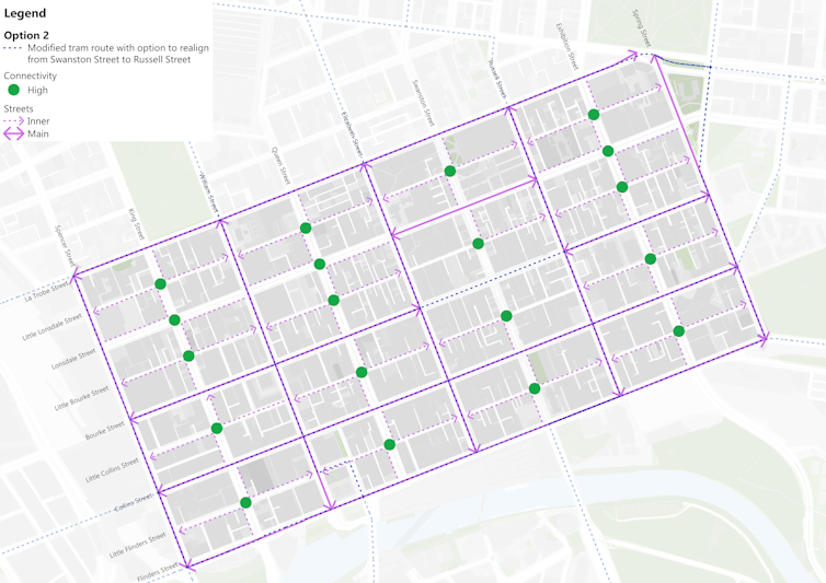 Option 2 with less green dots and superblocks