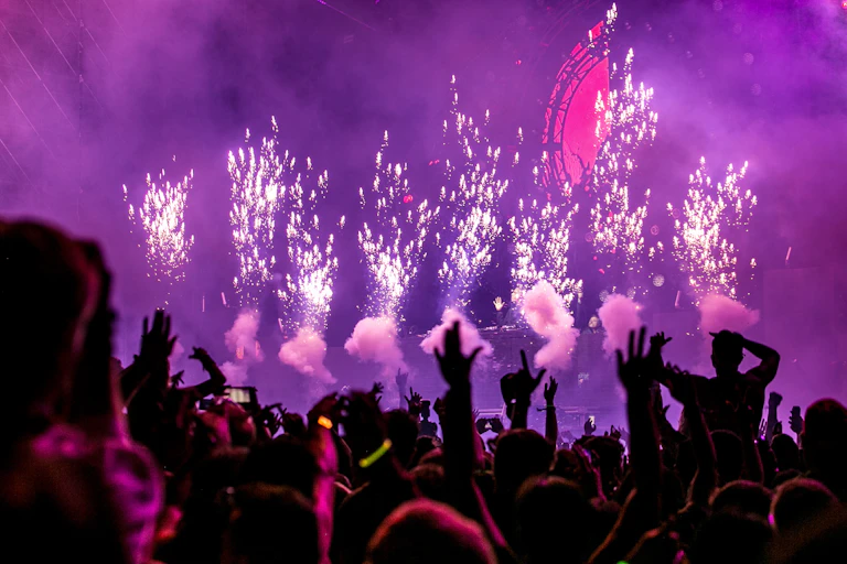 music concert with fireworks