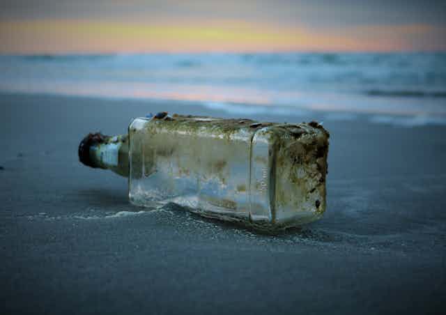 bottle at the beach