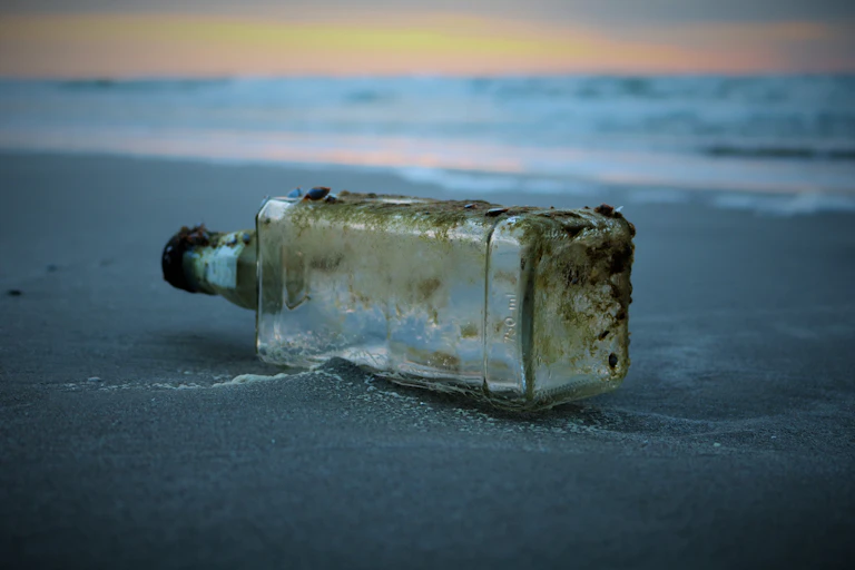 bottle at the beach