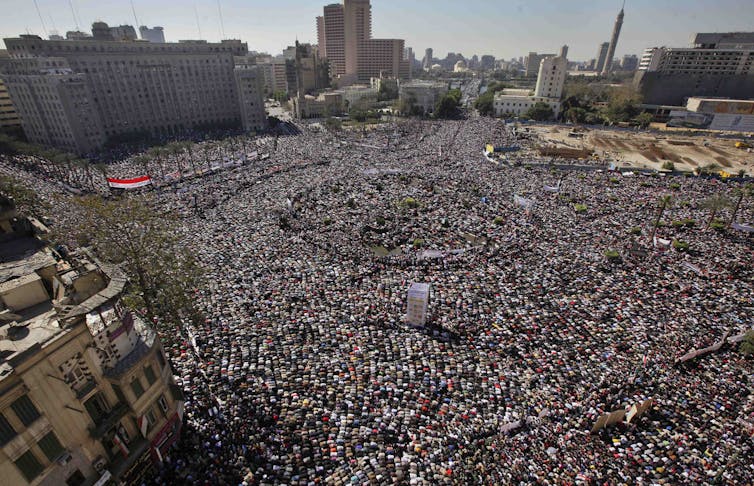 A crowd in Cairo