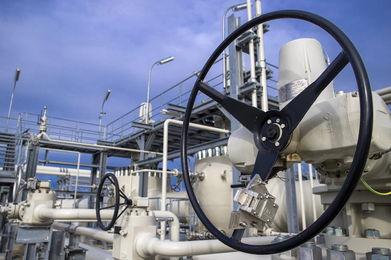Valves on a gas pipeline