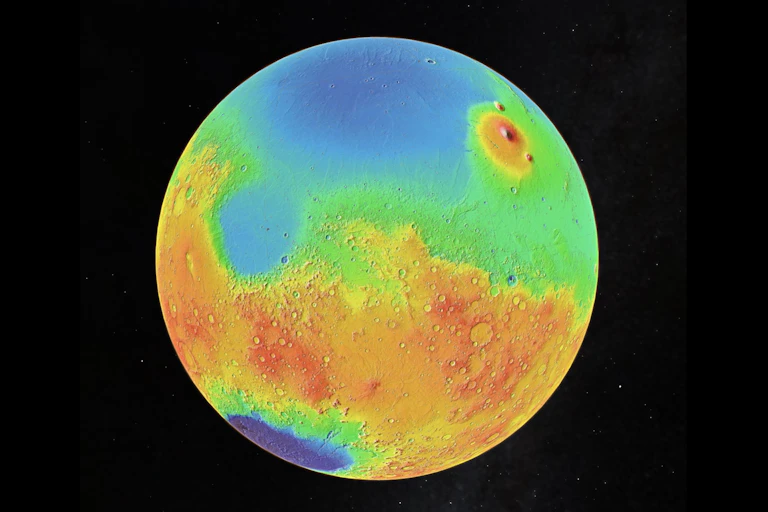 Topographie de la planète Mars