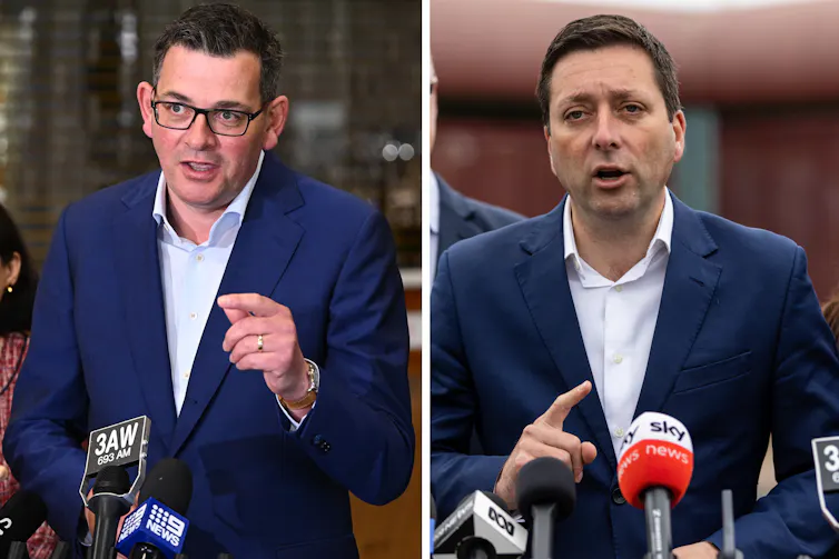 Composite image of Dan Andrews and Matthew Guy