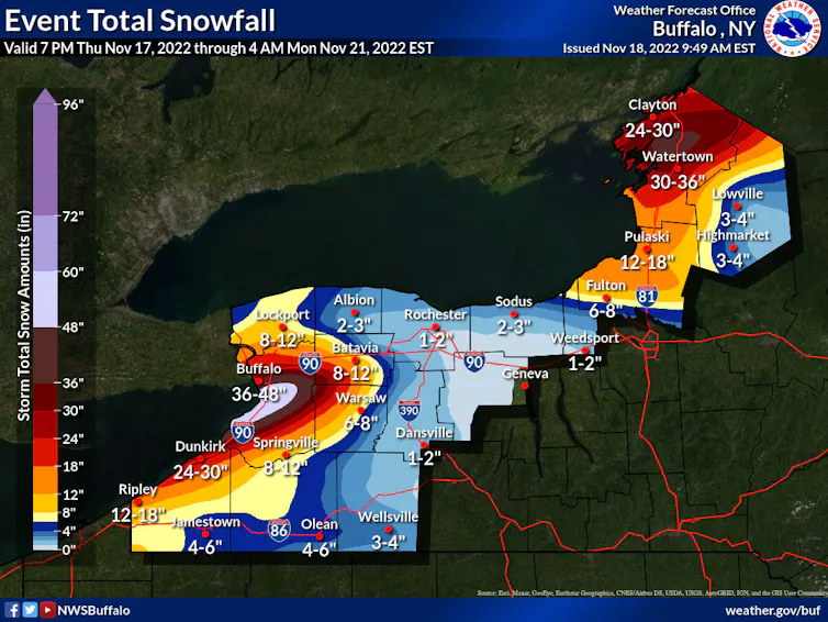 Buffalo area was forecast