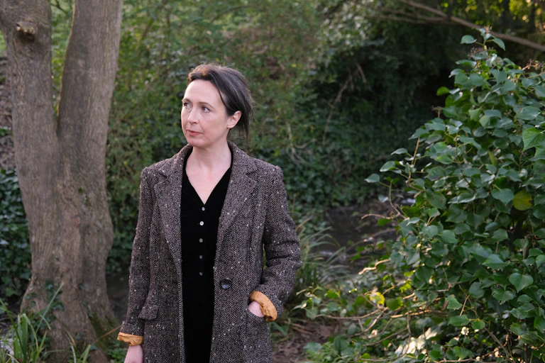 A woman in a forest
