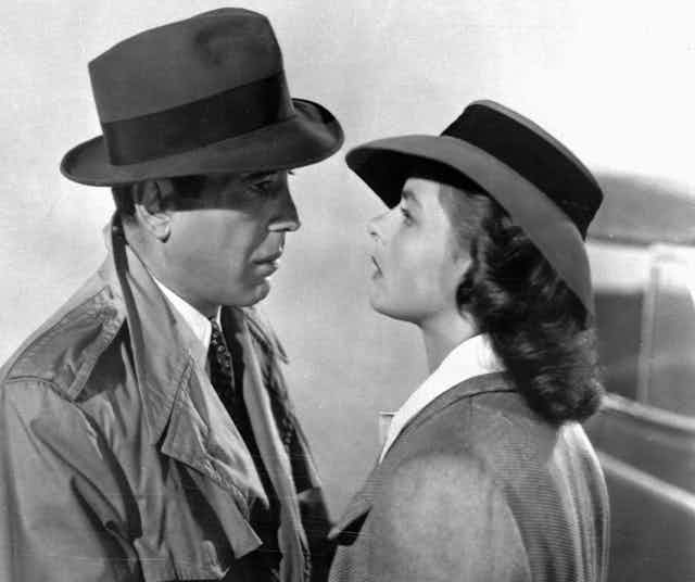 Ingrid Bergman with Humphrey Bogart in a scene from the film