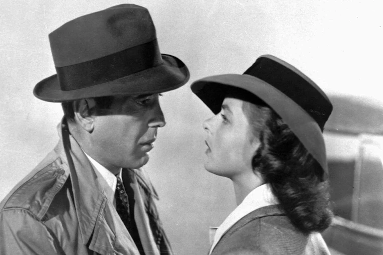 Ingrid Bergman with Humphrey Bogart in a scene from the film