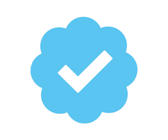 The twitter verification symbol: a blue circle with a white tick in the middle.