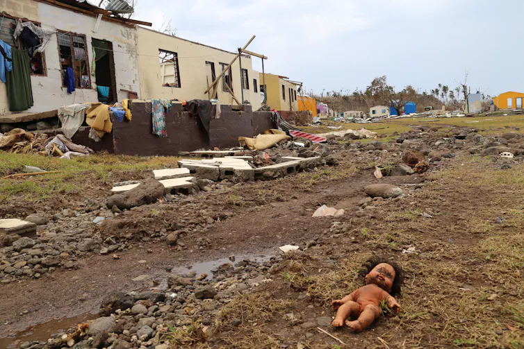 Debris from a cyclone