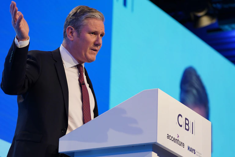 Keir Starmer during his speech at the annual CBI conference.