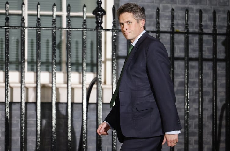 Gavin Williamson walking in Downing Street
