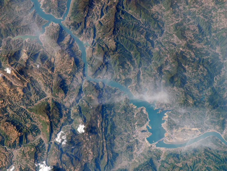 Image satellite du barrage des Trois Gorges en 2009