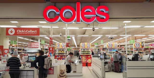 Coles shopfront showing 'Click&Collect' sign