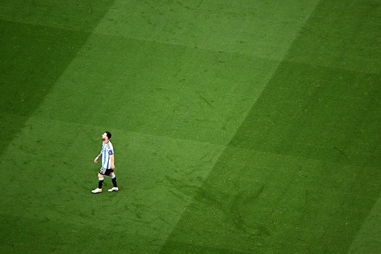 The Argentinian attacker Lionel Messi, during the rencontre opposing son pays à la sélection nationale de l'Arabie Saoudite, during the Coupe du monde 2022.